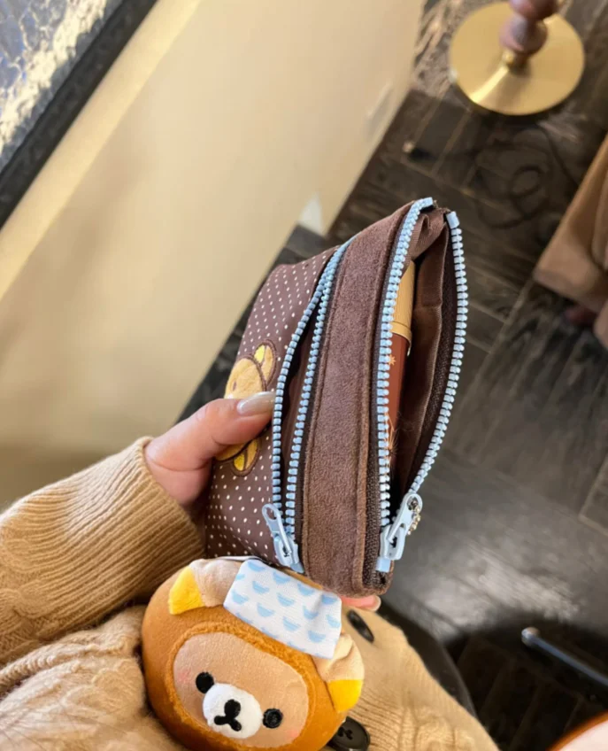 2026 Rilakkuma Damen Kartenhalter Dokumentenorganizer Führerscheinhülle Mini-Geldbörse Kartenetui Münzbeutel Tragbare Tasche Ohne Anhänger – Detail 3