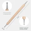 5pc Professional 2 ways Nail Art Dotting Pen Wood Steel DIY Dotting Pens Rhinestones Gem Picker Manicure Tools 4