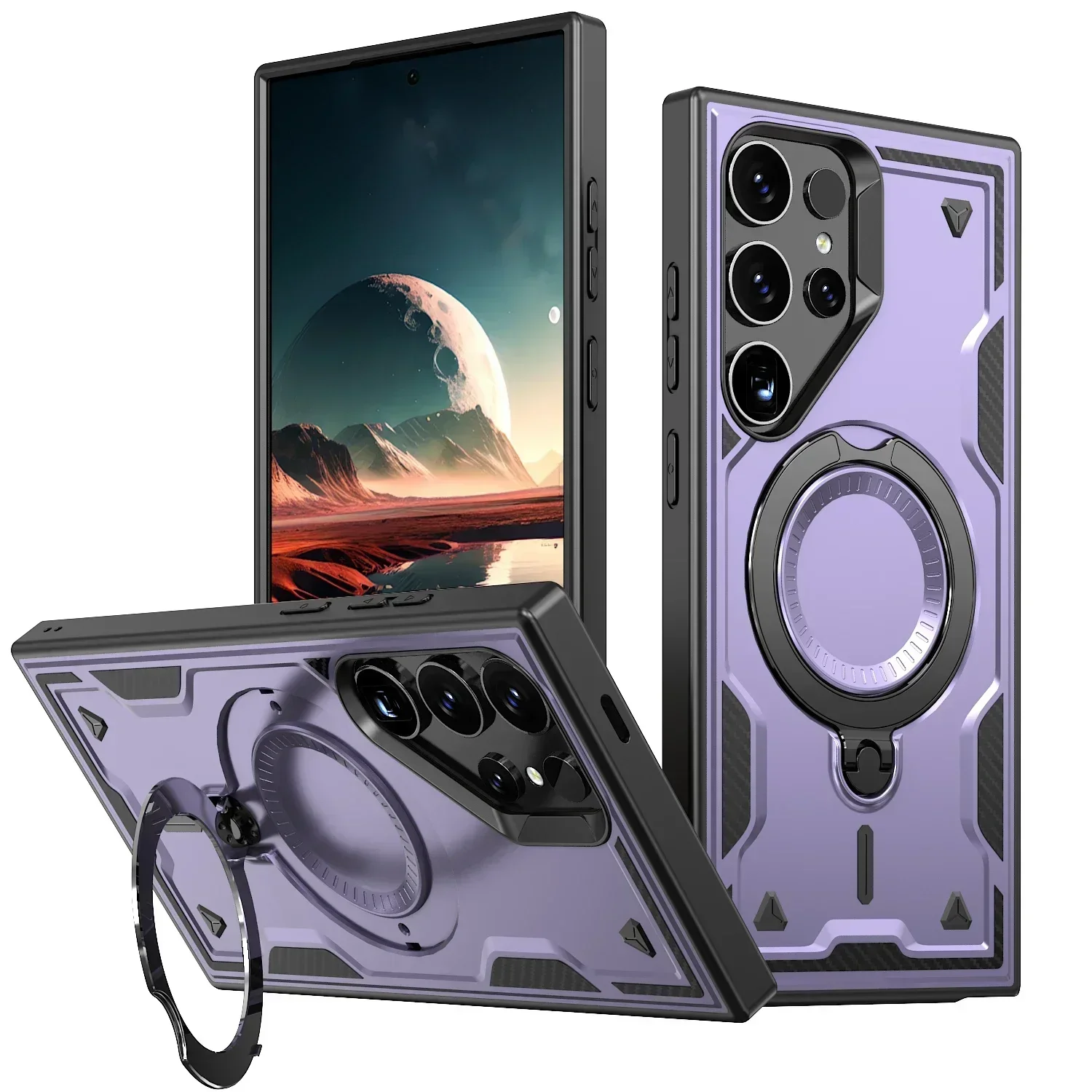 Magnetic Wireless Charging Shockproof Case with 360° Rotating Stand