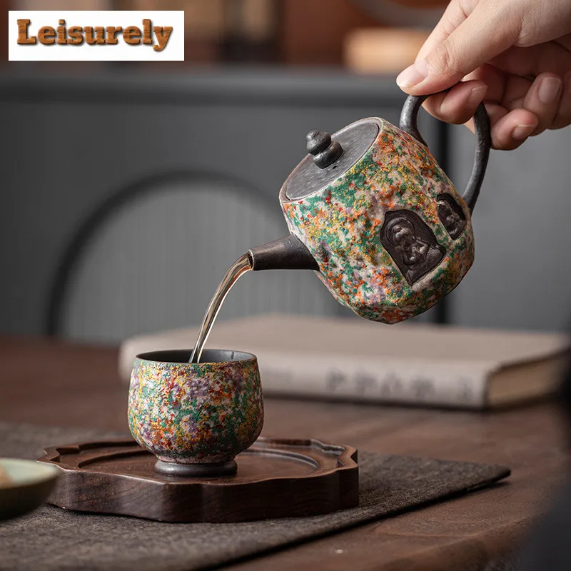 160ml Zen Heart Teapot Retro Tea Infuser Pot Household Tea Making Kettle With Ball Hole Drinkware Supplies Ornaments Collection