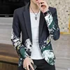 Blazer New Men's Fashion Business Gentleman Slim Print British Style Outdoor Performance Trend Wedding Banquet Casual Blazer 2