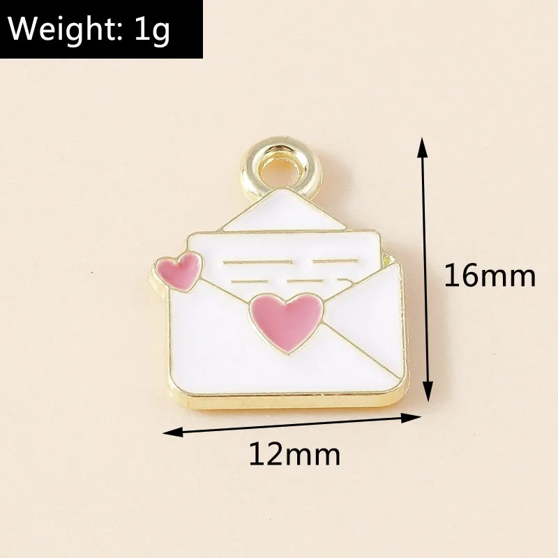 Leslie 10 Stück Emaille-Liebes-Herz-Charms für die Schmuckherstellung, DIY-Anhänger, Halsketten, Ohrringe, Armbänder, Schlüsselanhänger, Schmucksuche – Detail 15
