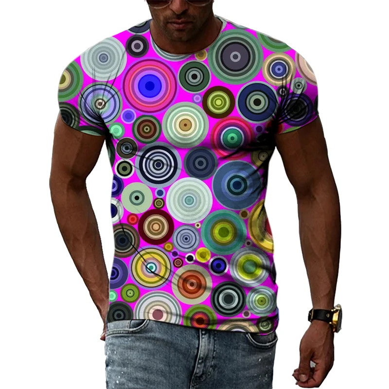 

New Men's Hip-Hop Graphic Print T-shirt Trend Street Personality Summer Casual 3D Tops Fashion Short Sleeved Round Neck Clothing