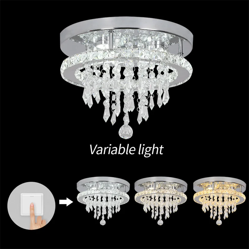 K9 Crystal Ceiling Lamp Gold Led Chandelier Living Room Bedroom