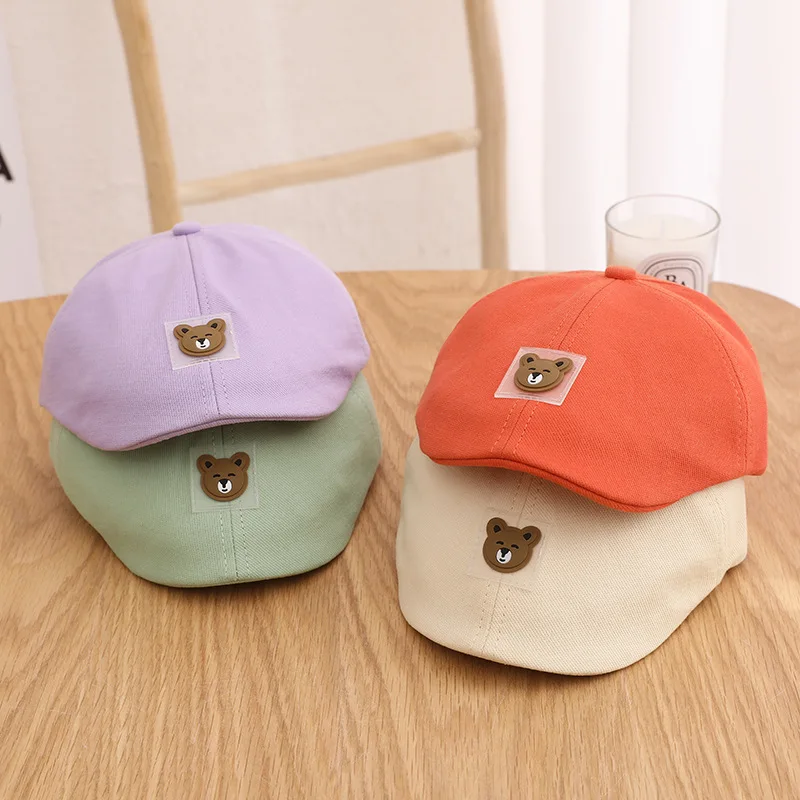 Cartoon Bear Cotton Baby Boy Beret Hat Kids Caps Children Visor Bonnet For Boys