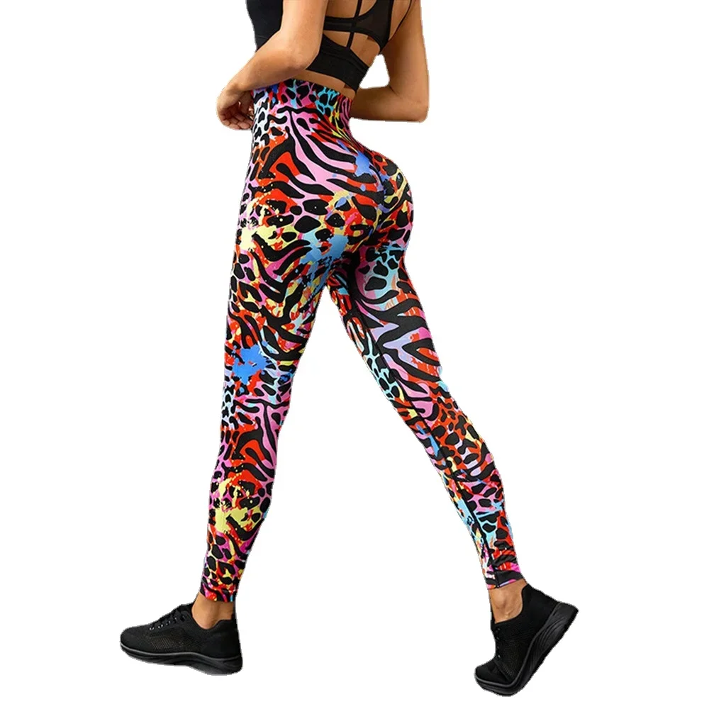 Womens Casual Seamless Yoga Leggings High Waist 3D Print Sports Stretch Fitness Legging Push Up Butt Trainning Jogging Pants Gym