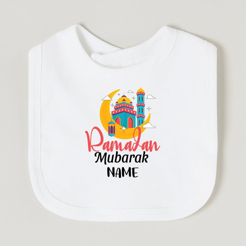 Personalised Eid Mubarak Ramadan Kareem Baby Bib Infant Bib Custom Name Infant Saliva Towel Islamic Muslim Holiday Keepsake Gift 6