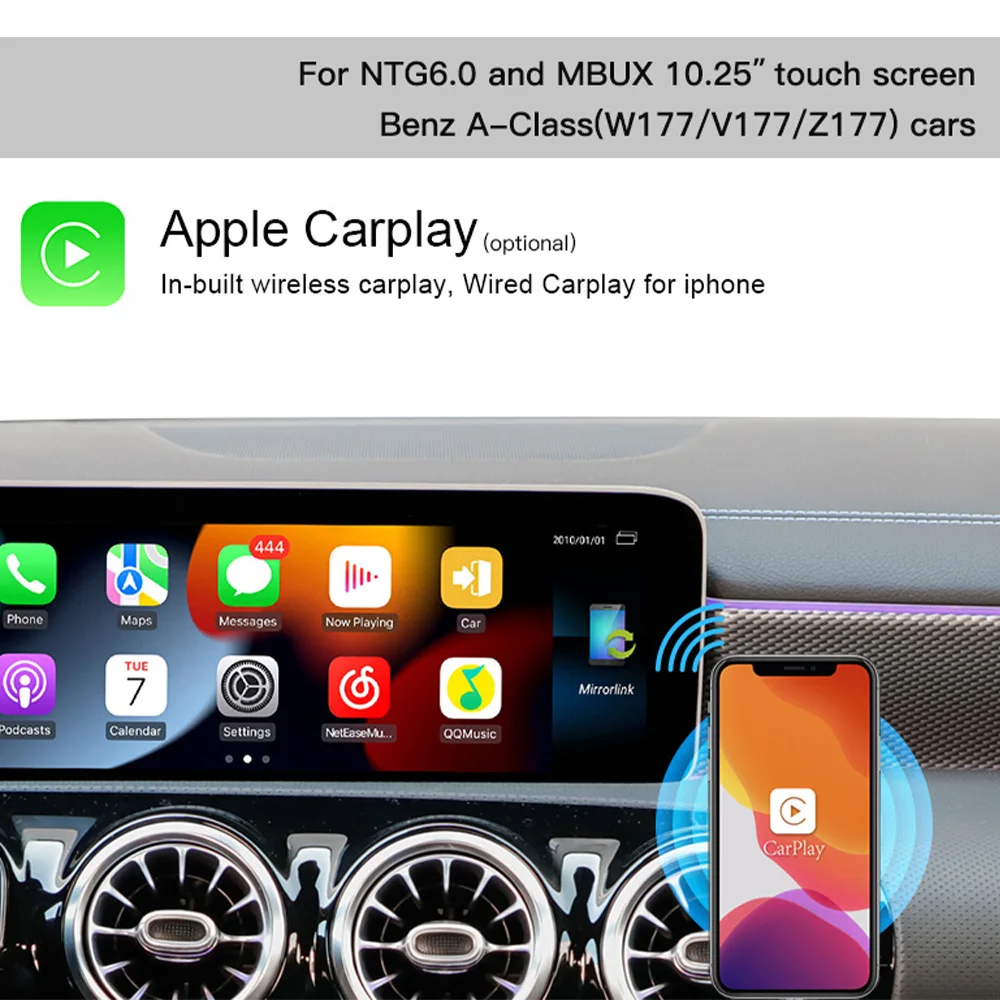 2026 무선 CarPlay 스트리밍 박스, OEM 유선 CarPlay가 있는/없는 A클래스 W177 V177 차량용, 안드로이드 13 탑재