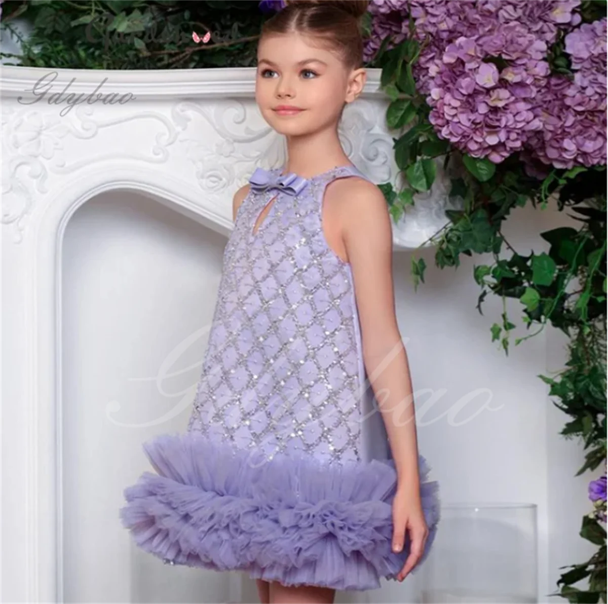 

Girls Princess Dress Child Eid Al Fitr Party Dress Satin Cute Baby Girl Flower Dresses Designer Advanced Style Dresses