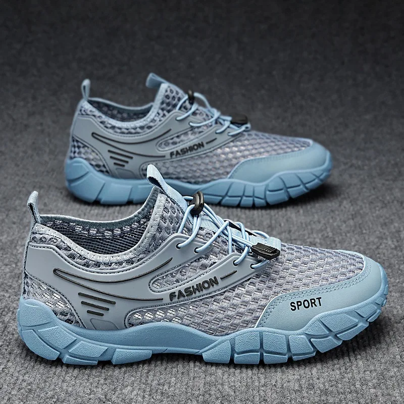 

2023 Summer Water Shoes for Men Swimming Shoes Casual Beach Mesh Shoes Breathable Barefoot Footwear for Sneakers Sailing Travel