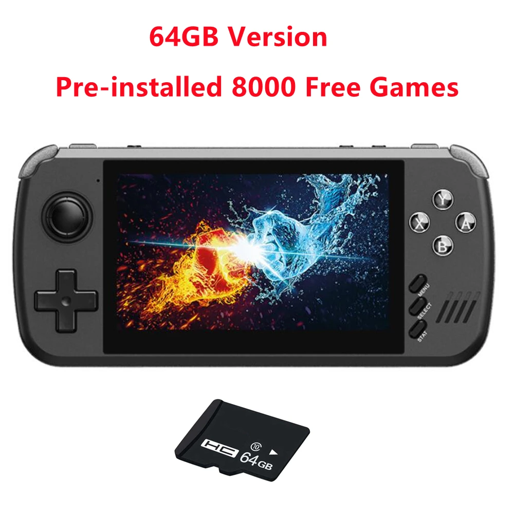 Brand New X39 Portable Game Console 4.3 inch IPS screen 32GB/64GB for PS1 MAME MD 6000 free retro games video game player 