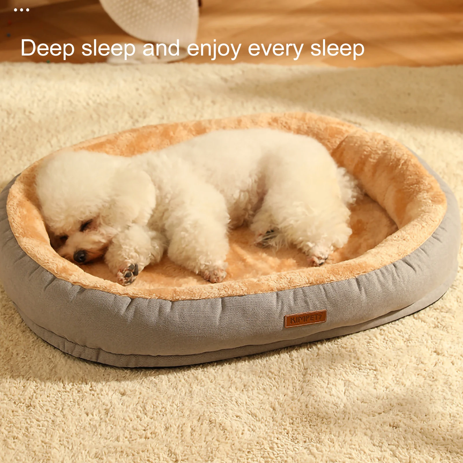 Pet Kennel Sleeping Bag Semi Enclosed Bed for Small Animals Cats and Puppies - Grey main image 1