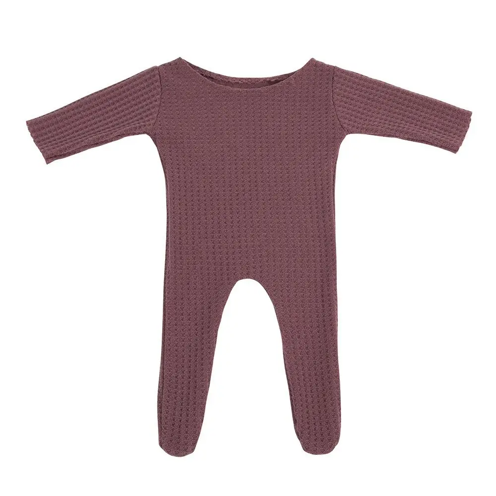 2Pcs/Set Creative Newborn Photography Props Crochet Knit Footed Newborn Photoshoot Outfit Long Tailed Hat Buttons