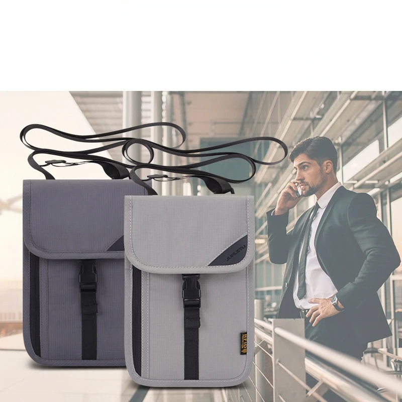 

Держатель для паспорта, Портативная сумка-кошелек на шею для мужчин и женщин, с блокировкой, для путешествий