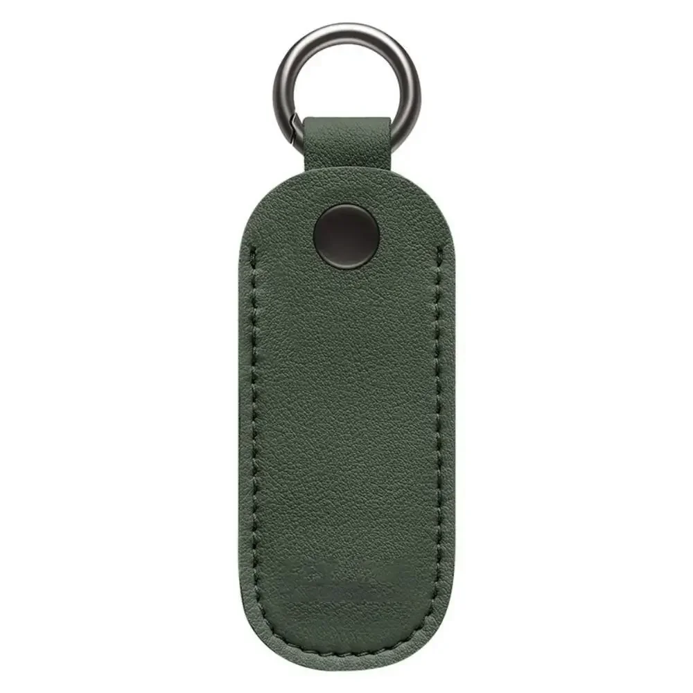 Leather USB Flash Drive Protective Pouch with Key Ring Holder