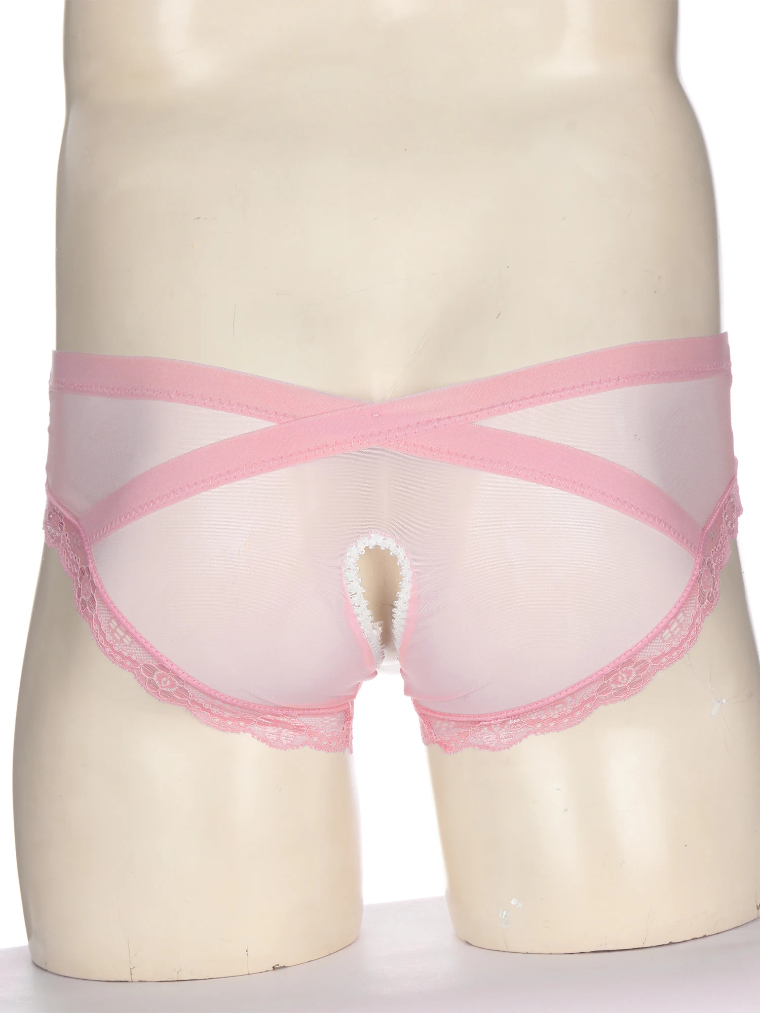 Sexy See Through Men's Lace Sissy Hollow Out Pouch Panties Sheer Panties Low Rise Bikini Briefs Cross-Dresser Sissy Underwear men lingerie briefs