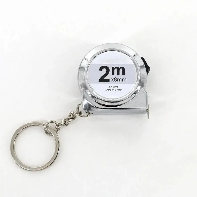미니 접이식 2m 줄자(키체인 포함), 휴대용 경량 스틸 소형 자, 가정용, DIY 공예 및 바느질용