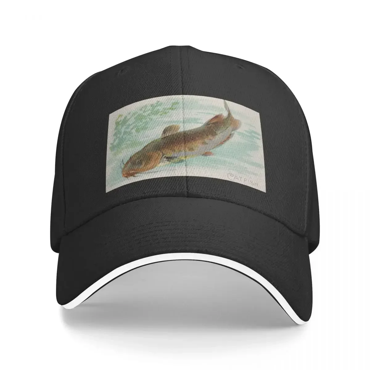

New Fishing the Times - Catfish Baseball Cap black Trucker Hats Men's Hat Women's