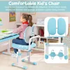 Kids Desk and Chair Set, Height-Adjustable Student Study Desk with Tiltable Desktop, Book Stand, Ergonomic Chair with Footrest 4