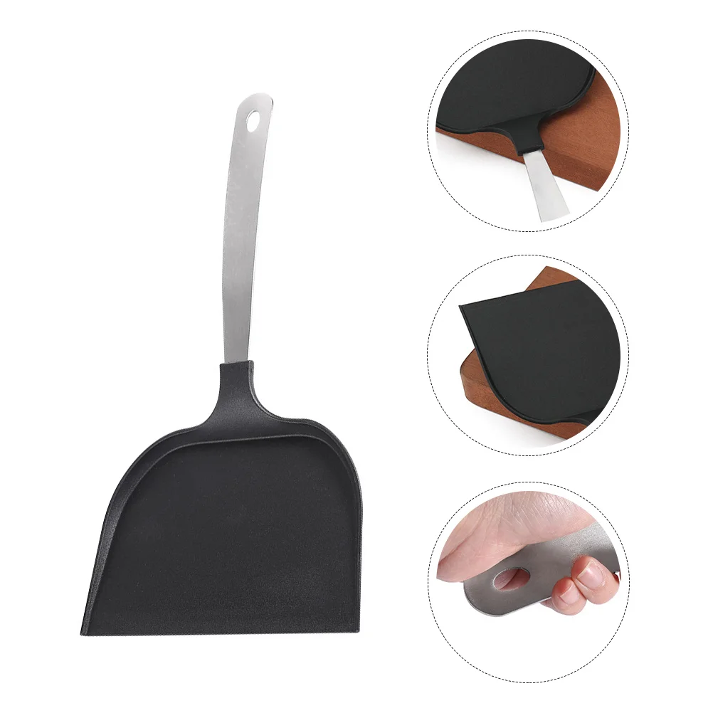 Non-stick Cooking Frying Fish Spatula Kitchen Utensil Steak (Black) Portable Wok Spatula