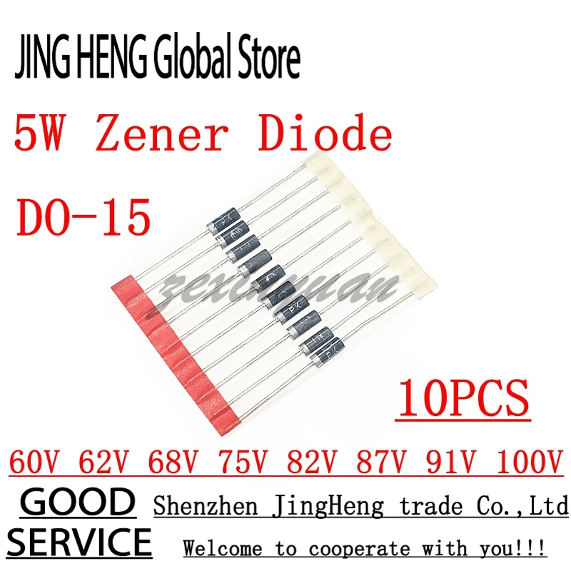 1N5373B 5W 68V Zener Diode - DO-15 Package High Power Zener Diode For Electronics Projects & Repairs