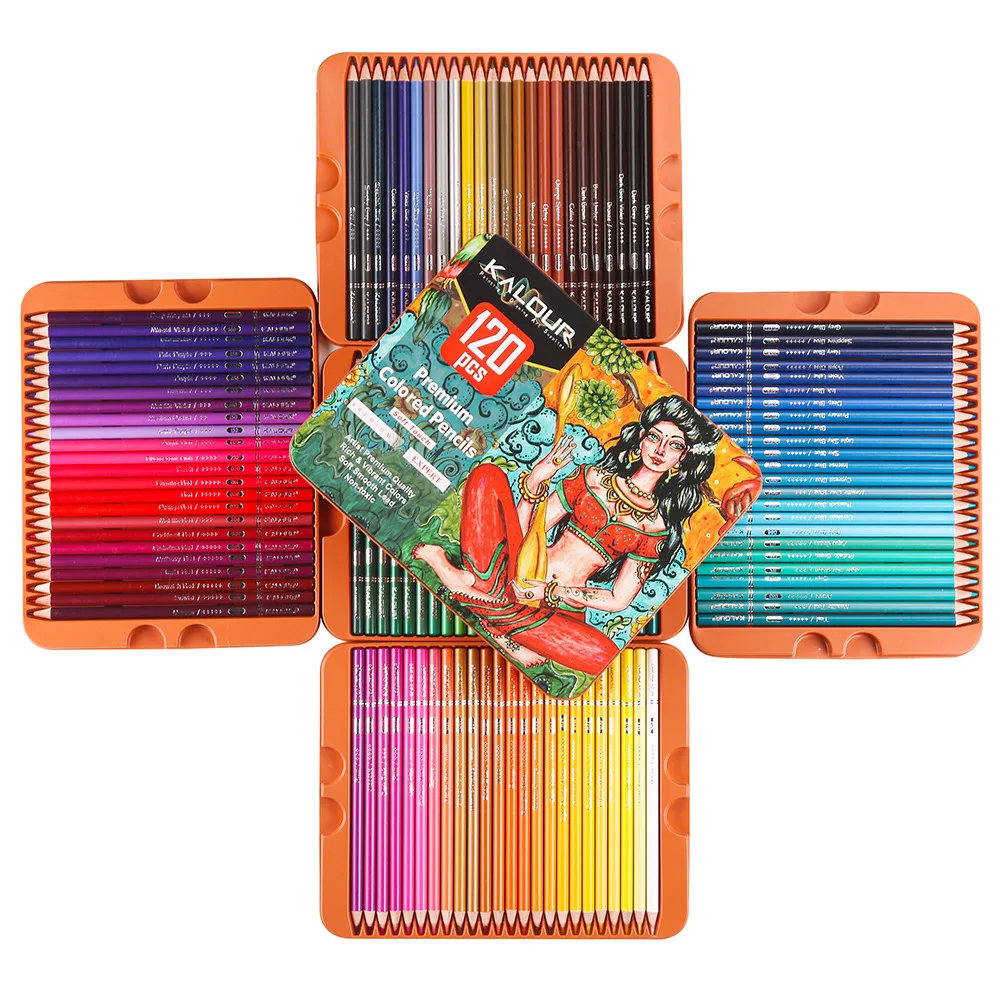 120 Colors Professional Color Pencil Set Iron Box Colored Colour Drawing  Pencil Lapices De Colores School Artist Supplies