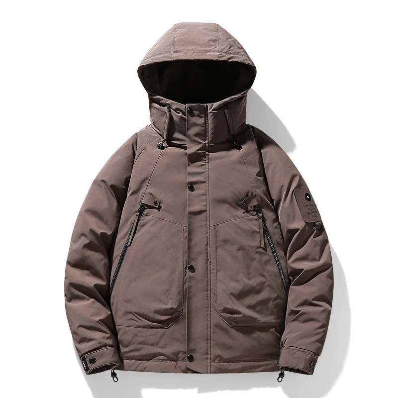 Quality Thickened Down Outdoor Jacket Men Hooded Climbing White Duck Down Windbreaker  jaqueta motociclista masculina JK-104