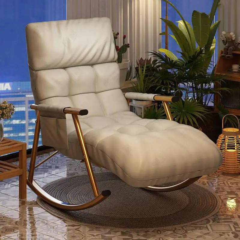 Rocking Chair Recliner Adult Balcony Household Leisure Lazy Chair Bedroom Simple Sofa Net Red Light Luxury Rocking