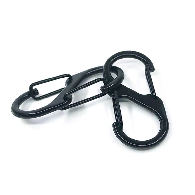 S Type Carabiner with Lock Keychain Hook Anti-Theft Tool 10pcs climbing carabiner