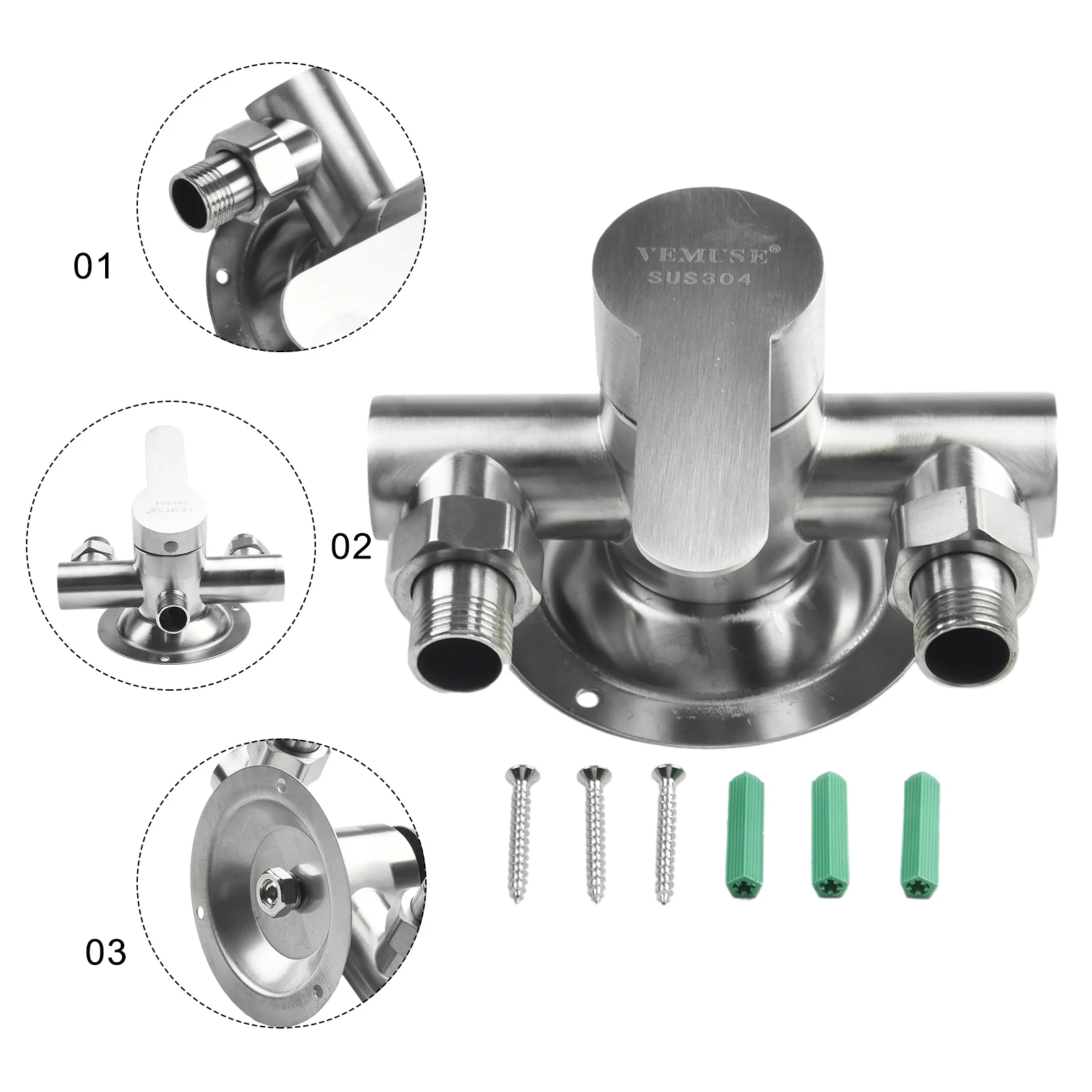 

Durable Exquisite Faucet Accessories With Whole Accessories Hot Cold Shower Faucet 304 Stainless Steel Bathroom