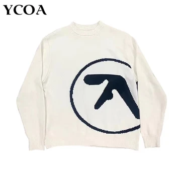 Maglione da uomo Aphex Twin Knit Inverno Oversize Vintage Top a maniche lunghe Maglione Pullover Y2k Streetwear Abbigliamento moda grafica 1