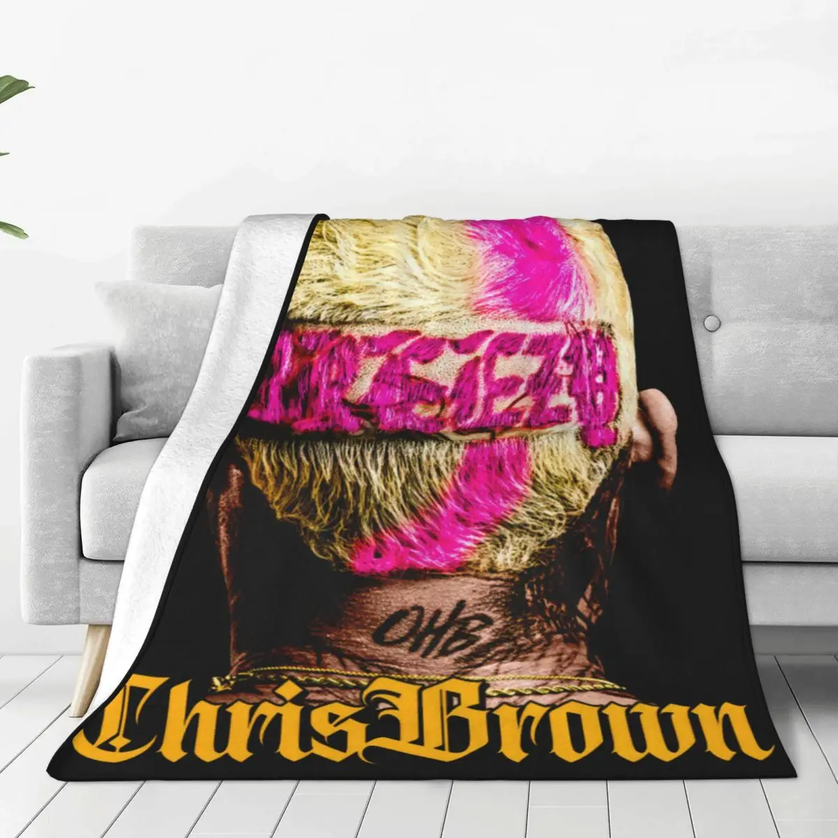 Chris Brown 2024 11 11 Tour Blanket Fleece Print King of R&B Fan Gift Ultra-Soft Throw Blanket for Bedding Bedroom Bedspreads 2