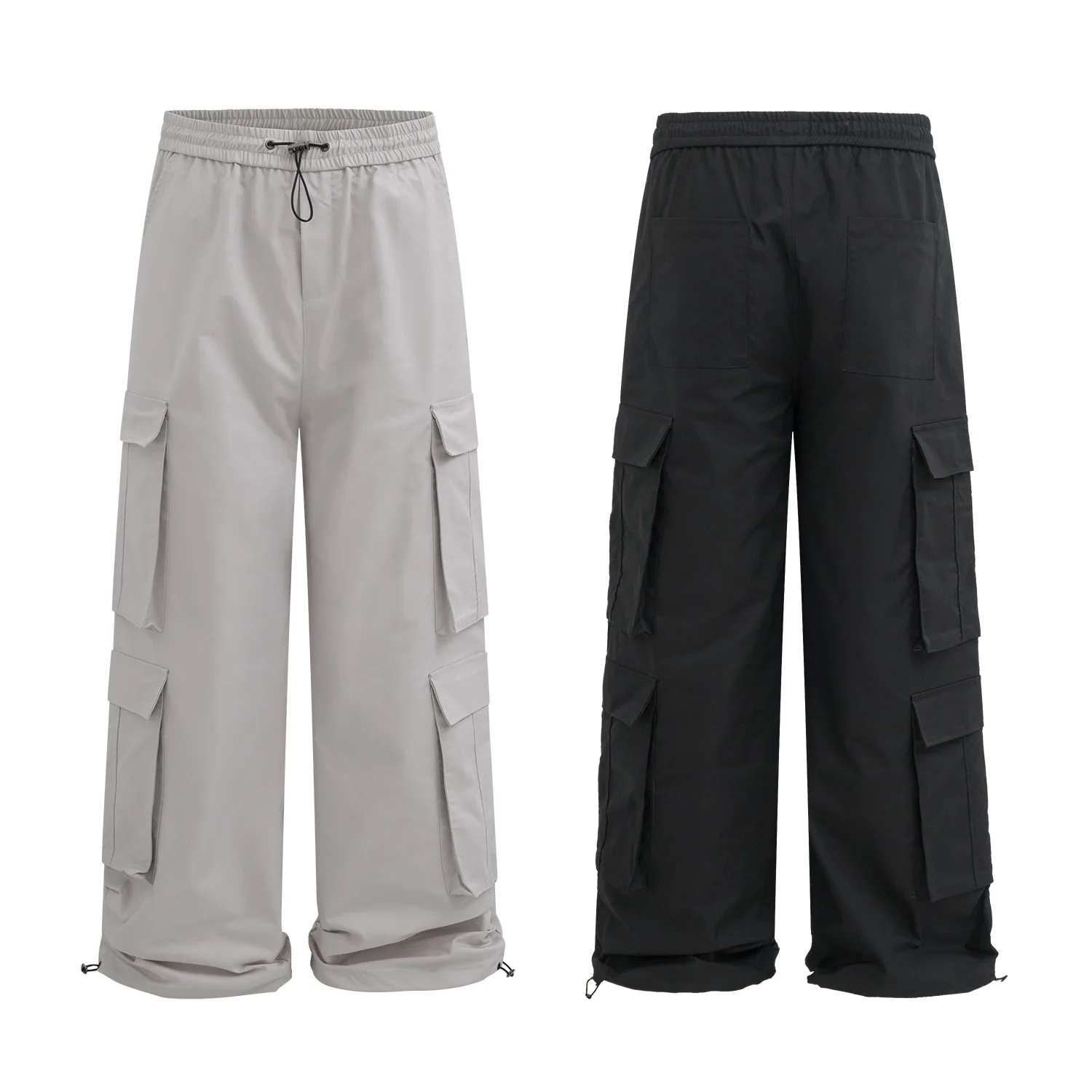 Description Picture 3 of item2024 Spring Autumn New Hip Hop Wide-legged Pants Men Women Loose Casual Cargo Pants Vintage Solid Color Streetwear Trousers