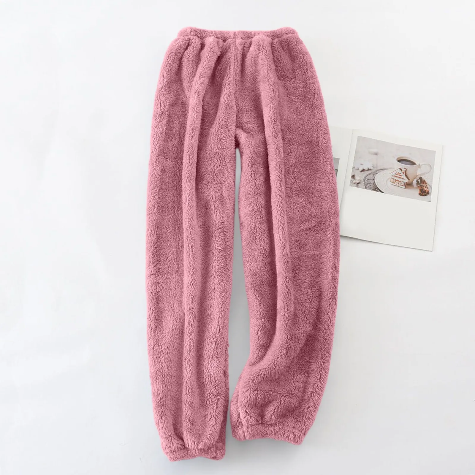 Damen Samt Schlafanzughose Mit Elastischem Bund Für Zuhause_voghion.com