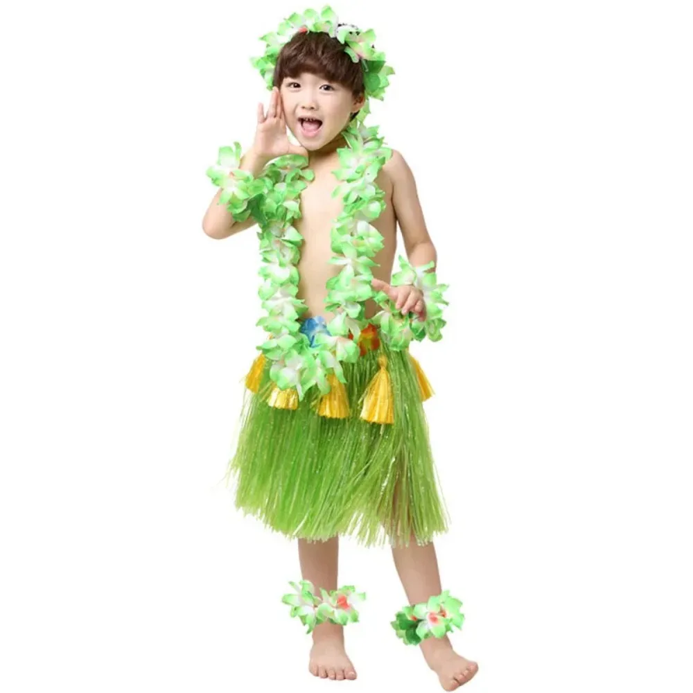 40cm Hawaiian Grass Skirt Performance Costume Set Luau Hula