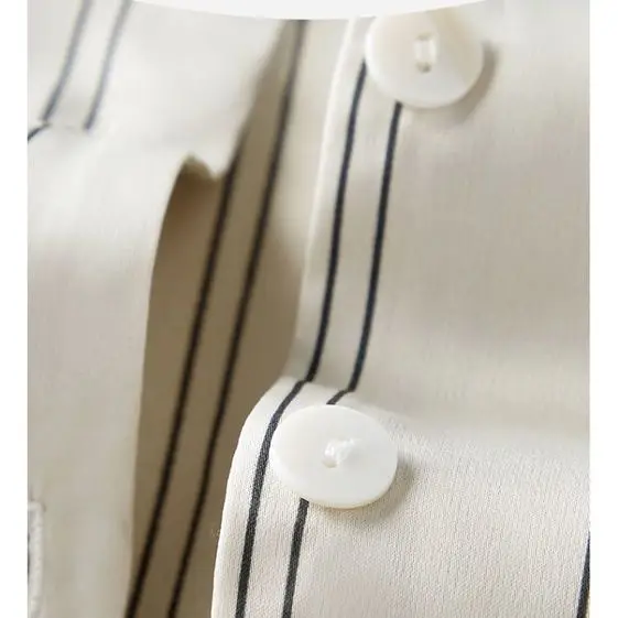 2022 Couple Silk Pajamas Loungewear Pijamas Spring and Autumn Men's Sleepwear Pyjamas Women Luxury Clothes Stripe Design