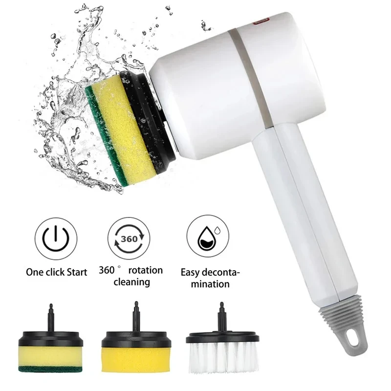 Electric Cleaning Brush Dishwashing Brush Automatic Wireless USB  Rechargeable Professional Kitchen Bathtub Tile Cleaning Brushes -  CJdropshipping