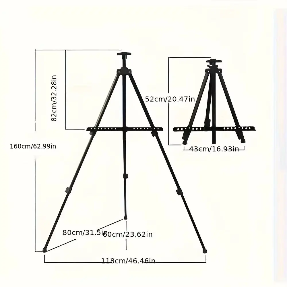 휴대용 디자인 스케치 이젤 높이 조절 가능 다용도 스탠드 이젤 내구성 있는 금속 삼각대 여행용 이젤 페인팅용