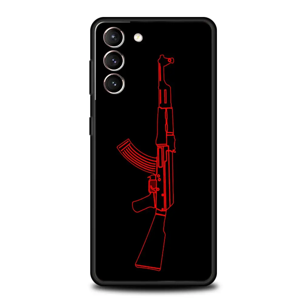 AK47 Handgun Design Soft Black Phone Case