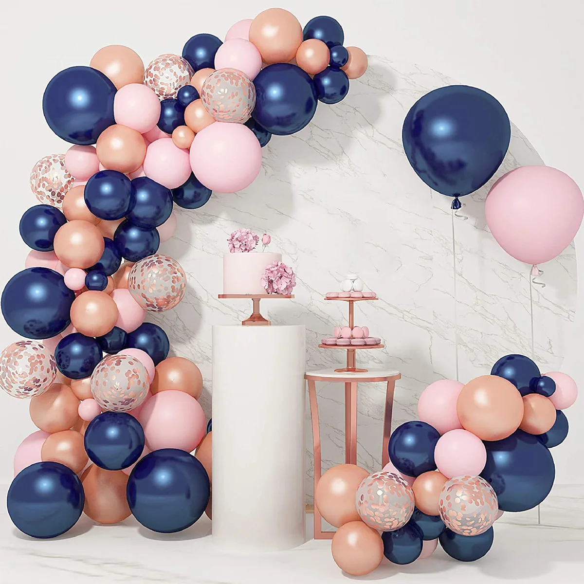 

Night blue pink Birthday Party Golden Balloons Baby Shower Metallic confetti Wedding Anniversaire Mariage Globos Decorations