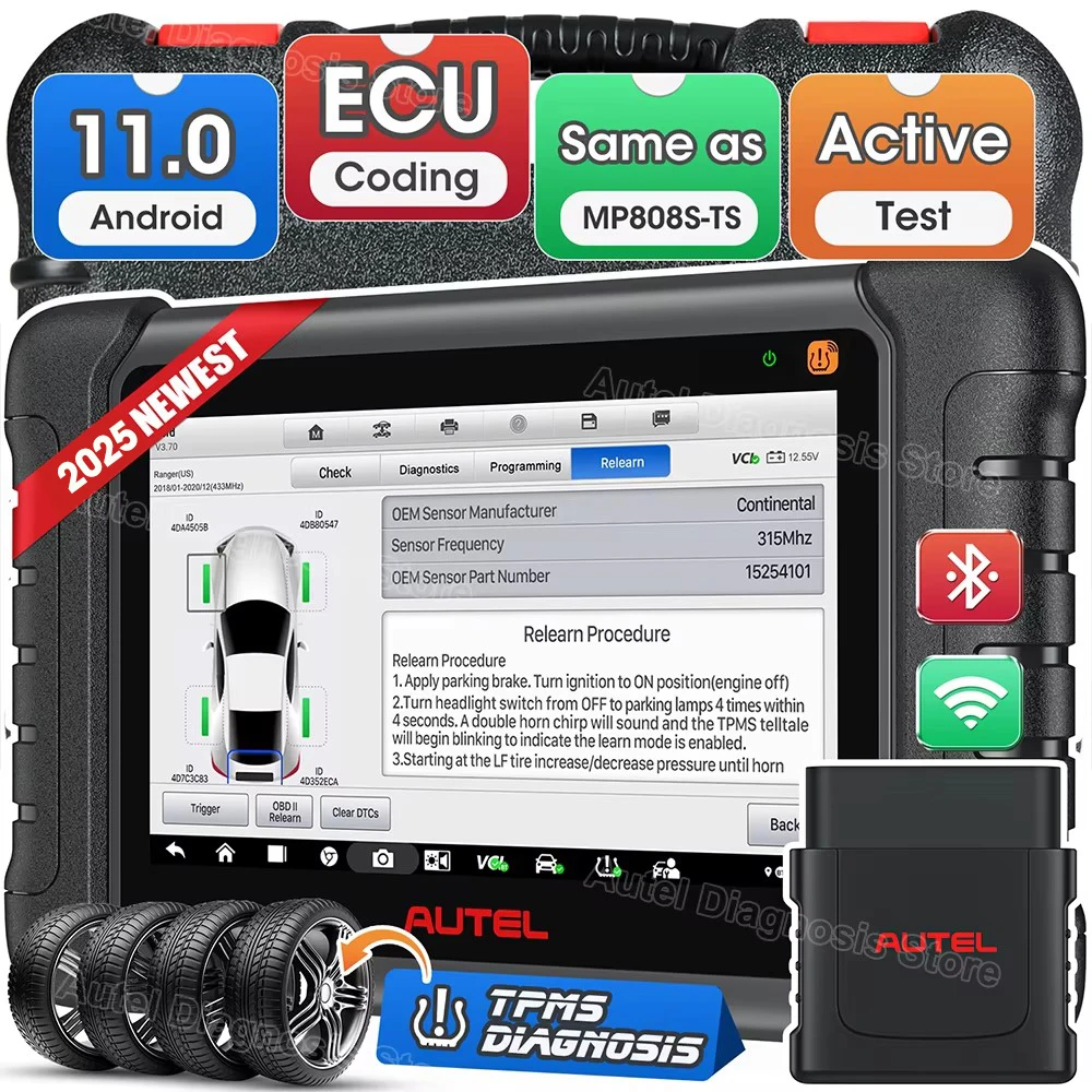 Autel MaxiDAS DS808 KIT OBD2 Auto Diagnostica, 2025 Controllo Bidirezionale, Diagnosi Tutti Sistemi, 30+ Servizi, Funzionalità VAG Guided e Reflash Nascoste, Aggiornato di DS808 MP808