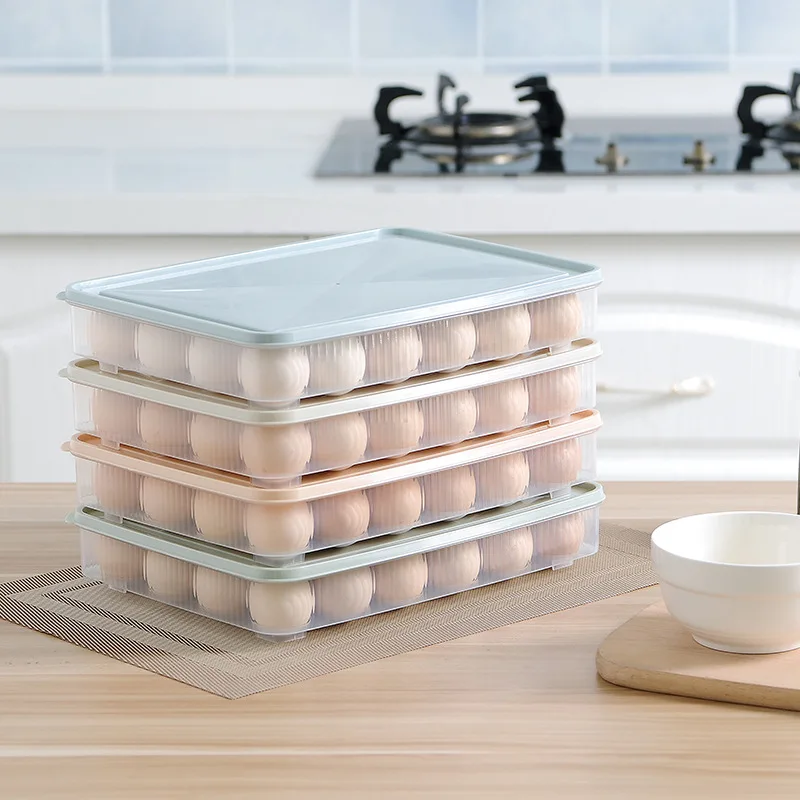 Refrigerator Egg Storage Box Kitchen Household Preservation Storage Box Dumpling Plastic