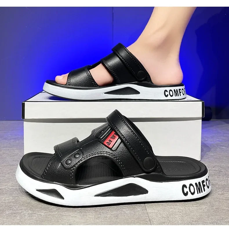 الرجال الصيف إيفا الصنادل شباشب على الموضة داخلي خفيفة الوزن لينة المضادة للانزلاق الشقق الرجال الصنادل في الهواء الطلق الشاطئ الصنادل المفتوحة تو