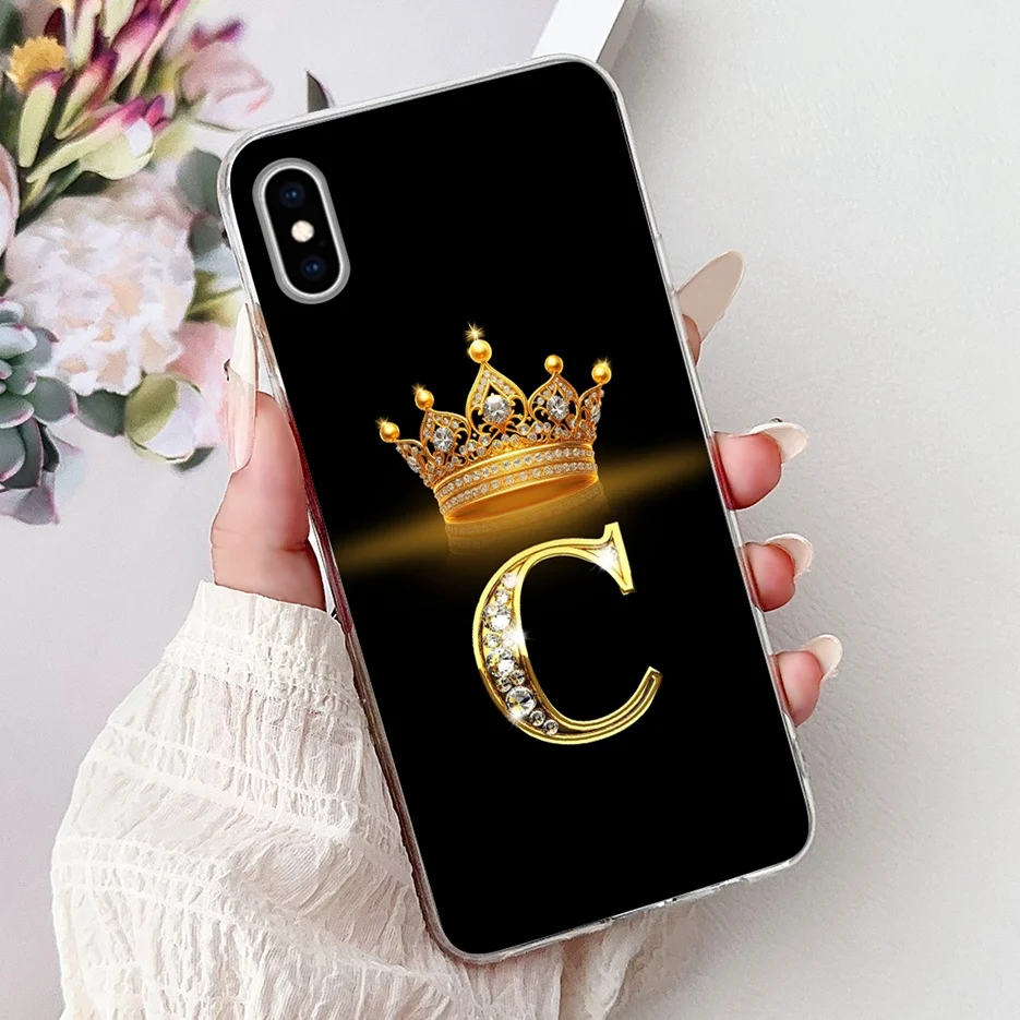 Clear Silicone Letter Design Phone Case - Soft TPU Cover