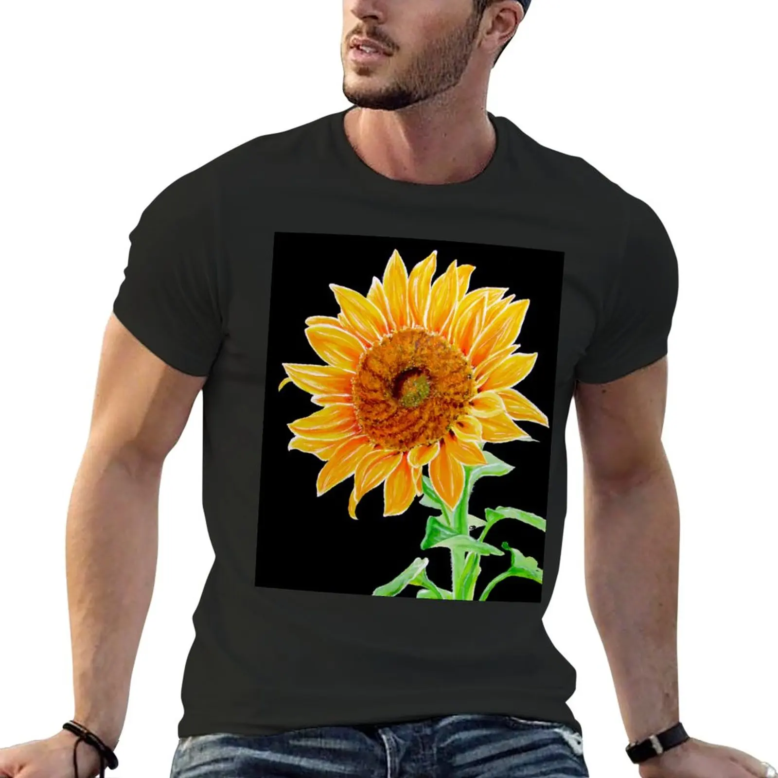 

New Sunflower T-Shirt customized t shirts Oversized t-shirt men clothes
