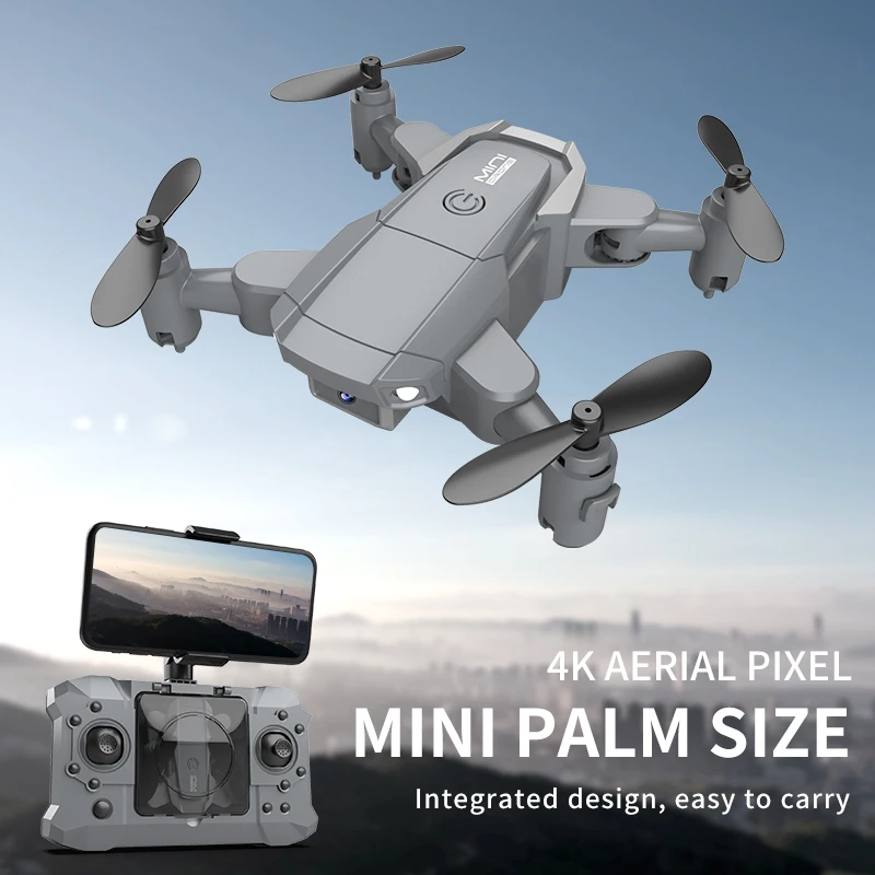 Quadcopter KY905 plié dans les mains, prêt à être transporté