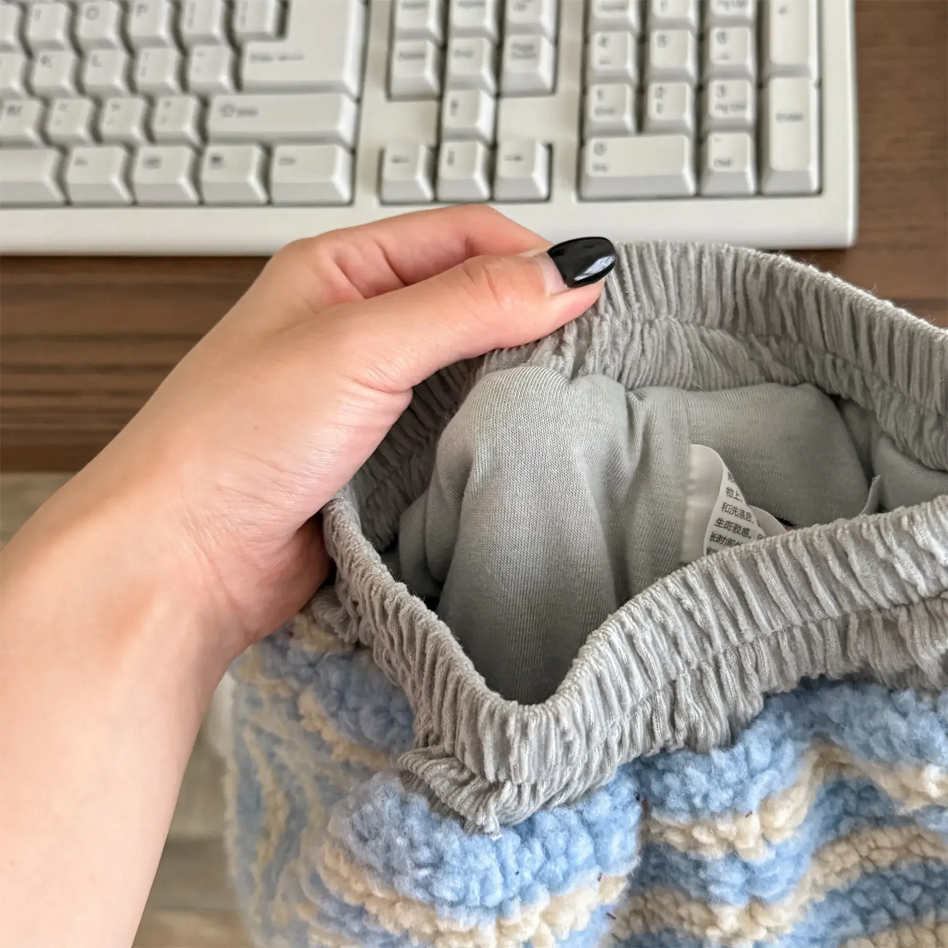 Warm Striped Kids Pants Fur Lining Boys Girls Trousers