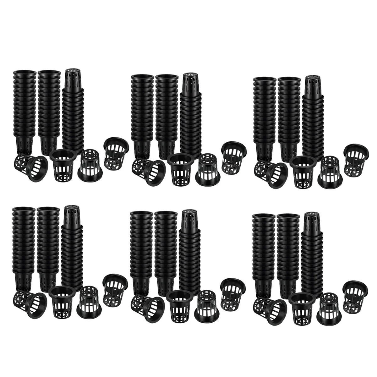 

600 Pack 1.77 Inch Net Cups Slotted Mesh Wide Lip Filter Plant Net Pot Bucket Basket for Hydroponics Aquaponics Orchids