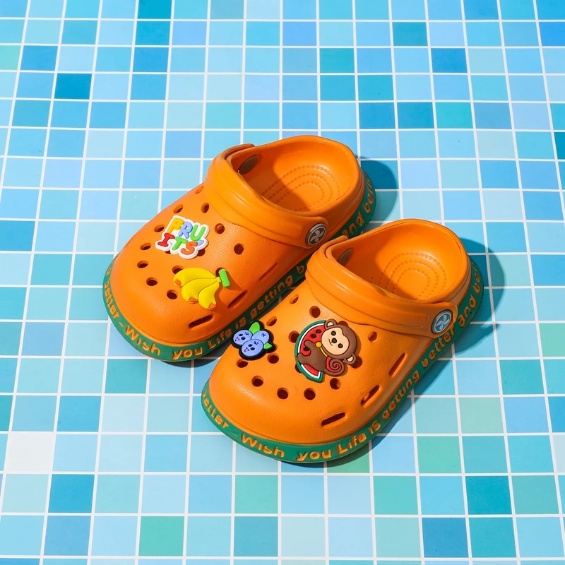 Children's Slippers Summer Indoor Non-slip Soft Bottom Baby Boys Hole Shoes Girls Sandals and Slippers Home Baby Garden Shoes