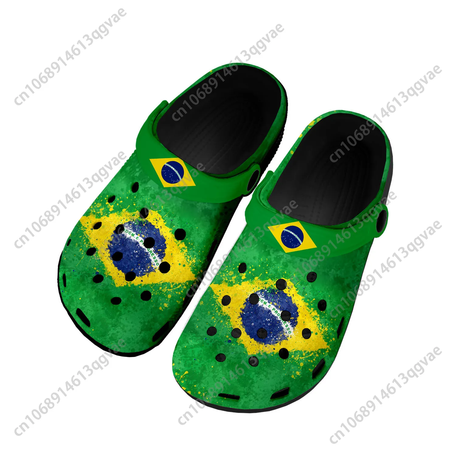 

Brazilian Flag Home Clogs Custom Water Shoes Mens Womens Teenager Soccer Football Garden Clog Breathable Beach Hole Slippers
